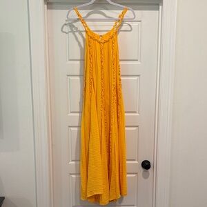 Free People Golden Yellow Midi Dress